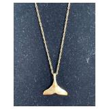 SOLID 14K GOLD PENDANT (1.L94 GRAMS) ON 1/20K 14K GOLD 20" CHAIN - CHECKOUT