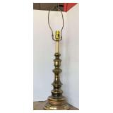 BRASS TABLE LAMP 28" TALL TO TOP OF HARP
