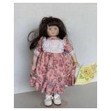 GOEBEL VICTORIA ASHLEA DOLL ON STAND "APRIL CRYSTAL DIAMOND" W/ TAG 9 1/2" TALL