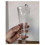 2 VINTAGE CLEAR GLASS HAND BLOWN WALL POCKETS 8 1/2" LONG