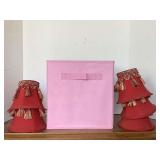 NEW BOX OF 5 BURGUNDY SHADES (3" X 6" X 5") W/ COLLAPSIBLE CRATE