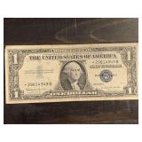 1957B $1 BLUE SEAL SILVER CERTIFICATE STAR NOTE - SERIAL NO *29614949B