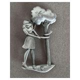VINTAGE AJC LADIES GOLF BROOCH - CHECKOUT