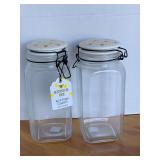 2 NEW LOCKING CANISTERS W/ HONEY BEE DESIGN 9" TALL