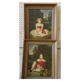 PAIR VINTAGE HANS VOLKMANN LITTLE PRINCESS & LORD SEAHAM FRAMED PRINTS 15" X 17 3/4"