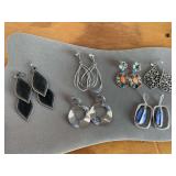 7 PAIR SILVERTONE FASHION PIERCED EARRINGS - CHECKOUT