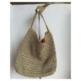LIZ CLAIBORNE BEIGE CROCHET SHOULDER BAG