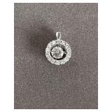 BEAUTIFUL PETITE STERLING SILVER PENDANT W/ DIAMONDS (1.05 GRAMS) - CHECKOUT