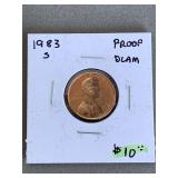PROOF LINCOLN PENNY 1983S - CHECKOUT