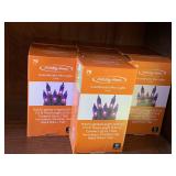 10 NEW BOXES OF PURPLE MINI LIGHTS W/ BLACK STRINGS