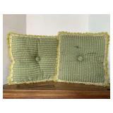 TWO 15X17 GREEN MULTI THROW PILLOWS (SPOT ON ONE)