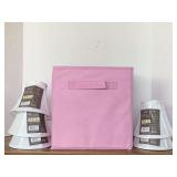 NEW BOX OF 5 WHITE SHADES (3" X 6" X 5") W/ COLLAPSIBLE CRATE