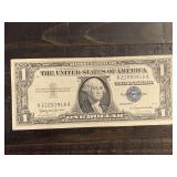 1957B $1 BLUE SEAL SILVER CERTIFICATE NOTE - SERIAL NO X21093918A