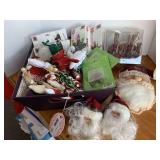 CONTAINER FULL OF HANDMADE & VINTAGE CHRISTMAS ITEMS (CONTAINER INCLUDED)