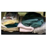 SHELF LOT OF ASSORTED LINENS