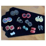 12 PAIR VINTAGE ENAMEL EARRINGS - CHECKOUT