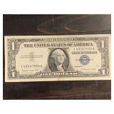 1957A $1 BLUE SEAL SILVER CERTIFICATE STAR NOTE (VERY CRISP) - SERIAL NO *49047559A