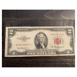 1953A $2 RED SEAL UNITED STATES NOTE - SERIAL NO A56645424A