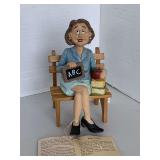 VINTAGE GIMME A BREAK "MISS PRU" ON PARK BENCH 6 1/4" TALL