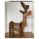 WOODEN REINDEER 15" LONG X 25" TALL