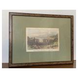 ANTIQUE ETCHING OF RUINS OF THE GREEK THEATRE 13X10