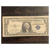 1957B $1 BLUE SEAL SILVER CERTIFICATE STAR NOTE - SERIAL NO *21811053B
