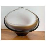 VINTAGE MURANO ART GLASS FINGER BOWL 9" X 8" X 9" TALL