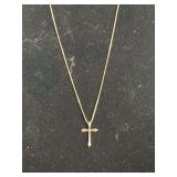 STERLING SILVER CHAIN WITH SMALL STERLING SILVER CROSS 18" LONG - CHECKOUT