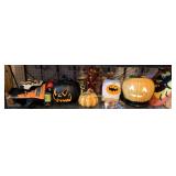 SHELF LOT OF HALLOWEEN/FALL DECOR