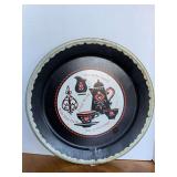 19" ROUND SCANDINAVIAN KAFFEE KLATCH METAL TRAY