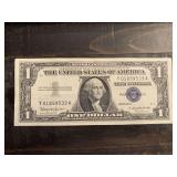 1957B $1 BLUE SEAL SILVER CERTIFICATE NOTE (VERY CRISP) - SERIAL NO Y01859533A