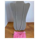 VINTAGE SPARKLING CLEAR FACETED CRYSTAL NECKLACE 28" LONG NECKLACE - CHECKOUT