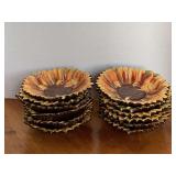 12 CLAY ART CERAMIC SUNFLOWER BOWLS (FEW HAVE NICKS) 7" ROUND