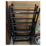 2 BLACK CD/DVD RACKS 21" WIDE X 41" TALL X 6 1/2" DEEP