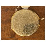 VINTAGE GOLDTONE EMBOSSED DOUBLE MIRROR COMPACT