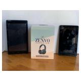 NEW ZENVO WIRELESS HEADPHONES & AMAZON FIRE TABLETS (NO CHARGERS)