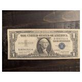 1957A $1 BLUE SEAL SILVER CERTIFICATE NOTE - SERIAL NO Q88963523A