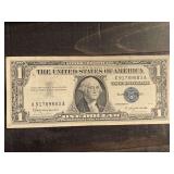 1957B $1 BLUE SEAL SILVER CERTIFICATE NOTE - SERIAL NO X91789883A