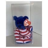2001 TY BEANIE BABY "LIBERTY" W/ TAG ERROR IN DISPLAY BOX