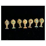 7 VINTAGE GOLD TONE NATIONAL EXCHANGE CLUB LAPEL PINS - CHECKOUT