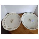 2 JEREMIE LARGE CHINA PLATTERS 14" X 12"