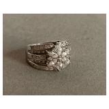 925 STERLING SILVER WIDE RING WITH CZ