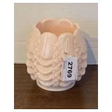 VINTAGE FOSTORIA PINK MILK GLASS ROSE BOWL 4 1/2" TAL X 4 1/2" WIDE