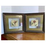 PAIR NICELY FRAMED WALL DECOR 15" SQUARE