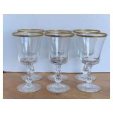 6 VINTAGE FOSTORIA "RICHMOND GOLD" WINE GLASSES