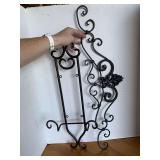 METAL PLATE HOLDER 22" LONG & METAL SCROLL WALL DECOR 27 1/2" LONG