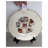 VINTAGE UNDERGROUND ATLANTA SOUVENIR PLATE 9 1/2" ROUND W/ STAND