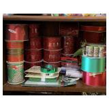 LOT TO INCLUDE CHRISTMAS RIBBON (MOSTLY NEW)