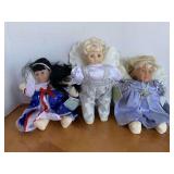 3 VINTAGE BEAN ANGELS (PEACE, FRIENDSHIP, HONOR)