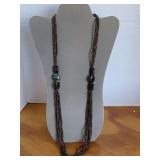 8 STRAND MULTI COLOR GLASS BEADED NECKLACE W/ CHUNKY BEAD ACCENTS 36" LONG - CHECKOUT